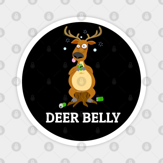 Funny Deer Belly, Beer Design Magnet by AtomicBullfrog